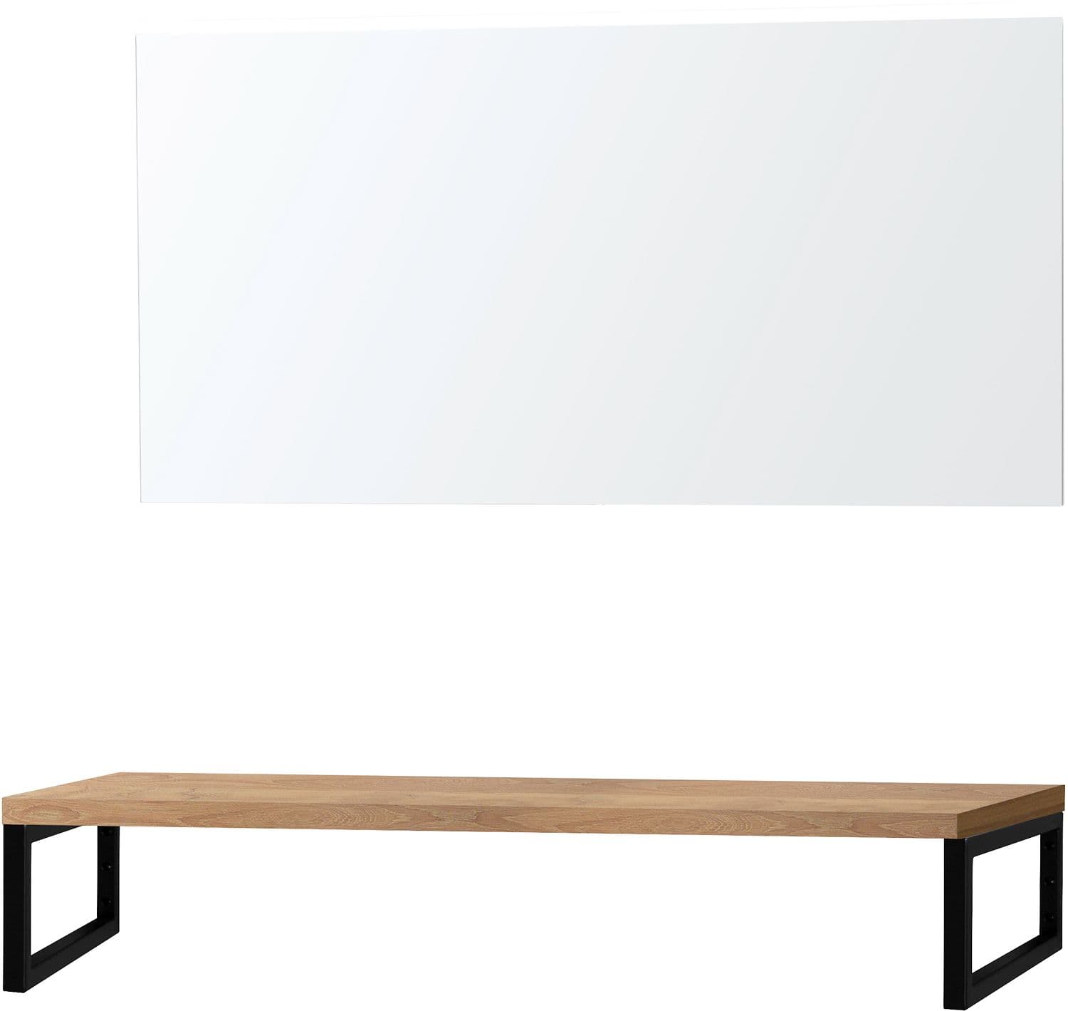 TABLETTE CHENE MASSIF 140CM A POSER AVEC MIROIR