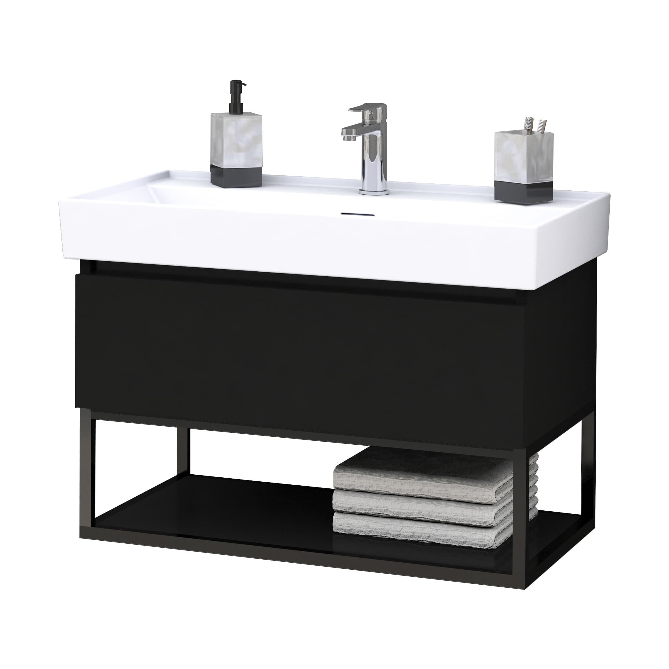 ALONI SHARP MEUBLE SOUS-PLAN (80CM) - NOIR MAT