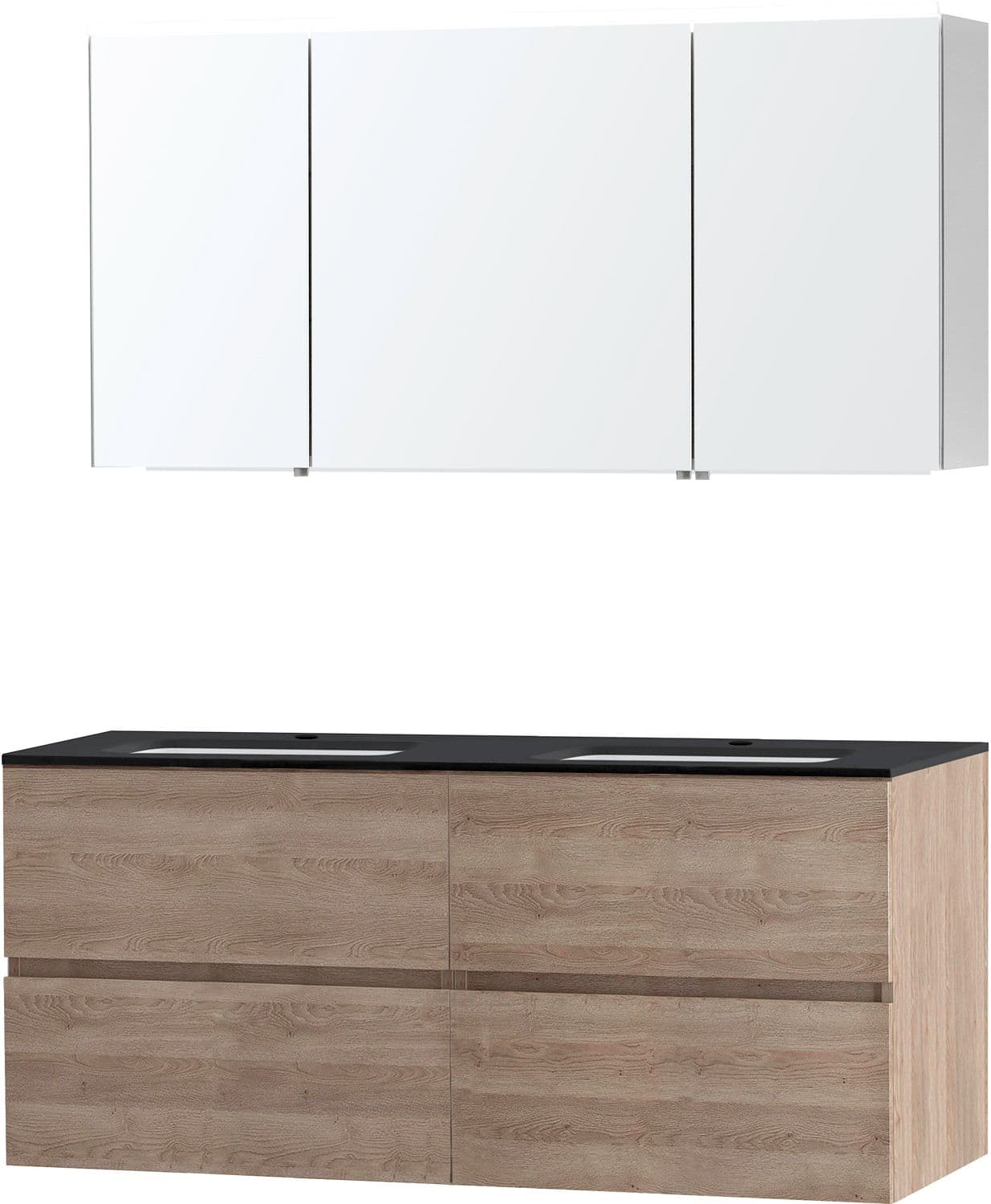 MEUBLE MOLTO CHENE NATUREL 140 BLEU BELGE ARMOIRE TOILETTE