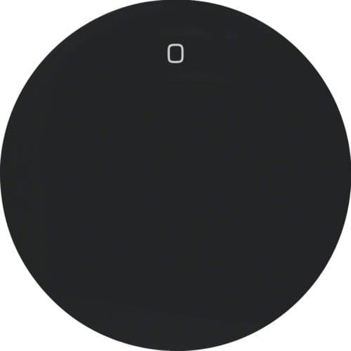Touche avec inscription 0 Berker R.1 / R.3 Noir, brillant