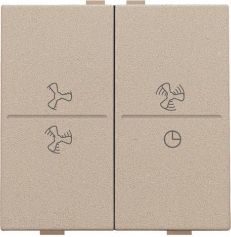 Touche double avec symbole ventilation 0 à 3 pour interrupteur sans fil ou bouton-poussoir 4 boutons