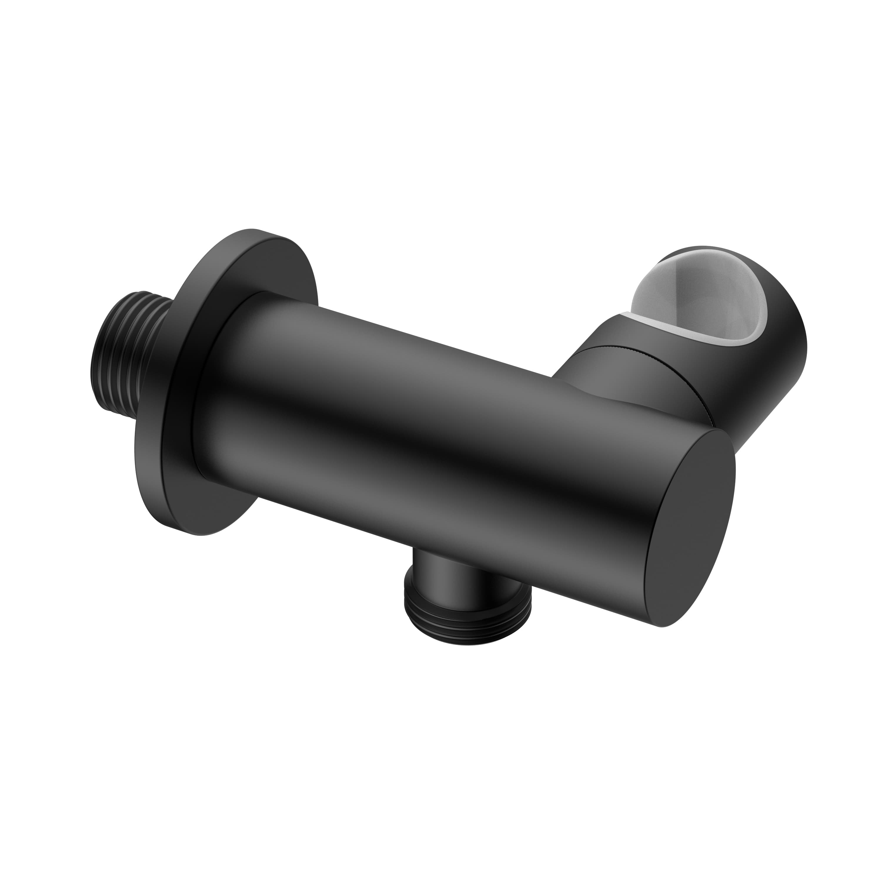 UNIFORMA COUDE DE RACCORDEMENT AVEC ARIVÉE D'EAU ET SUPPORT DE DOUCHETTE – INCLINABLE – NOIR MAT (PVD)