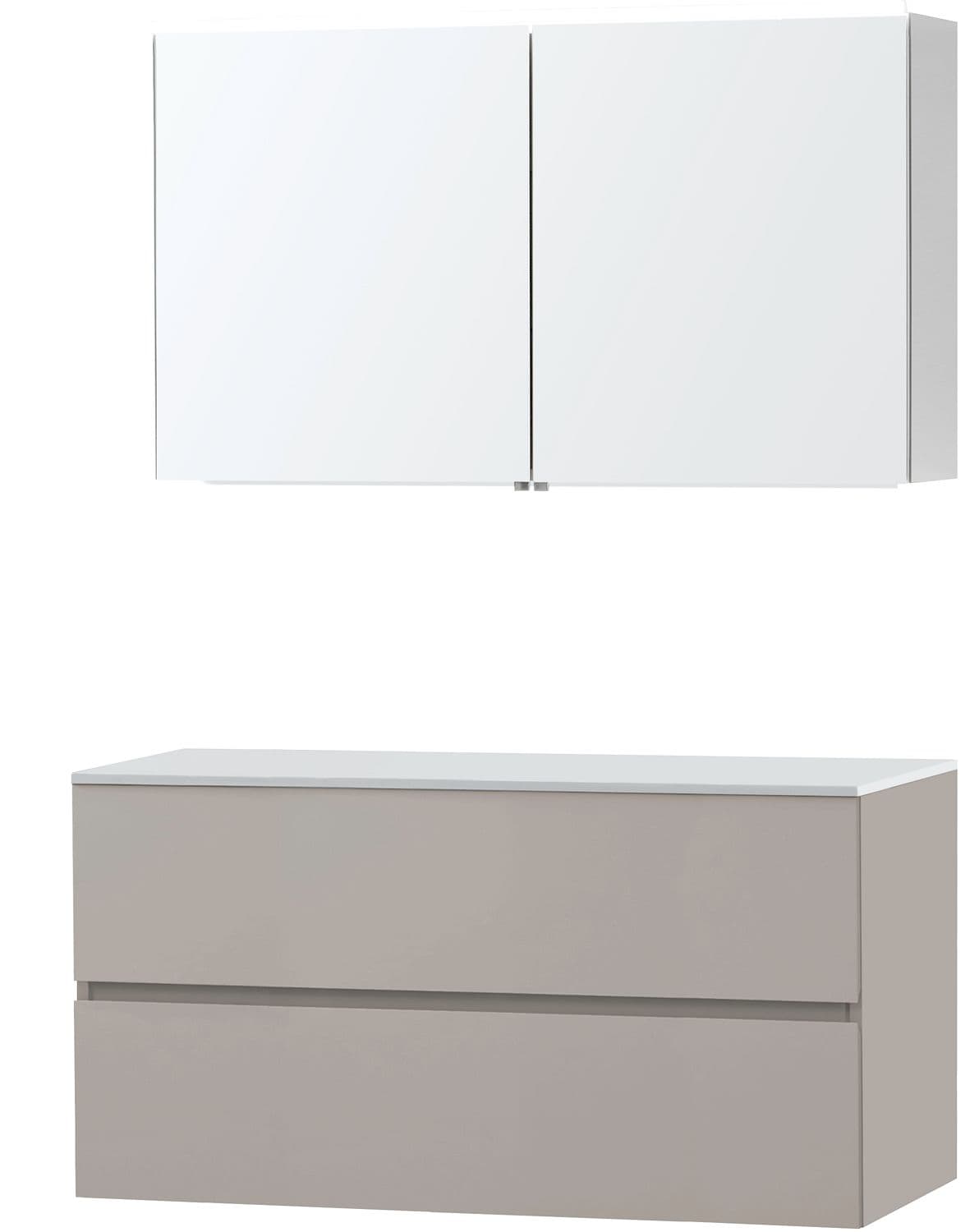 MEUBLE MOLTO POUDRE GRIS 120 POUR LAVABO A POSER SOLID ARMOIRE TOILETTE