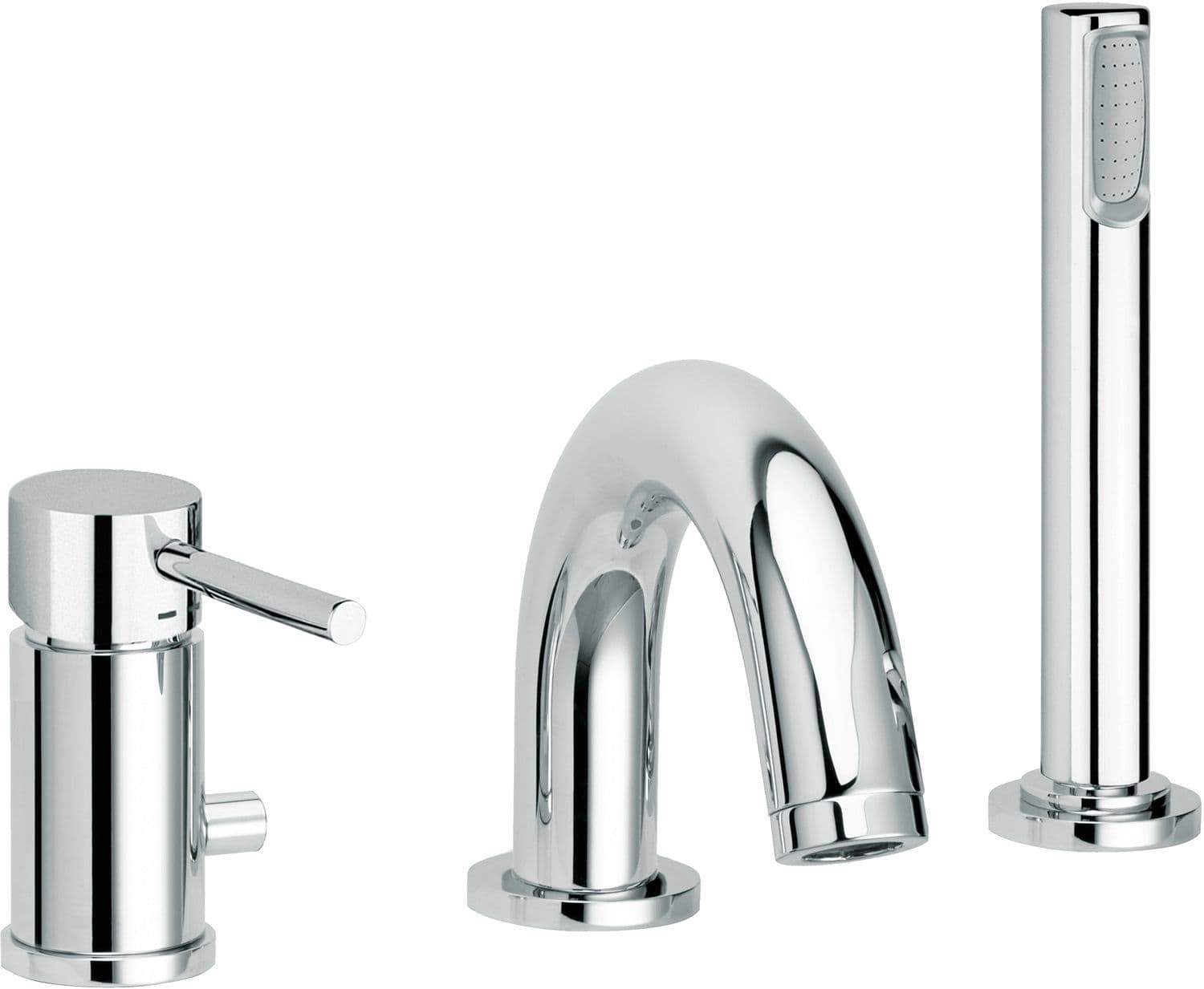 MELANGEUR 3 TROUS POUR BORD DE BAIN STICK CHROME COMPLET