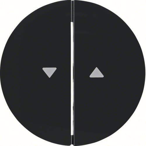 Touche avec symbole flèches Berker R.1 / R.3 Noir, brillant