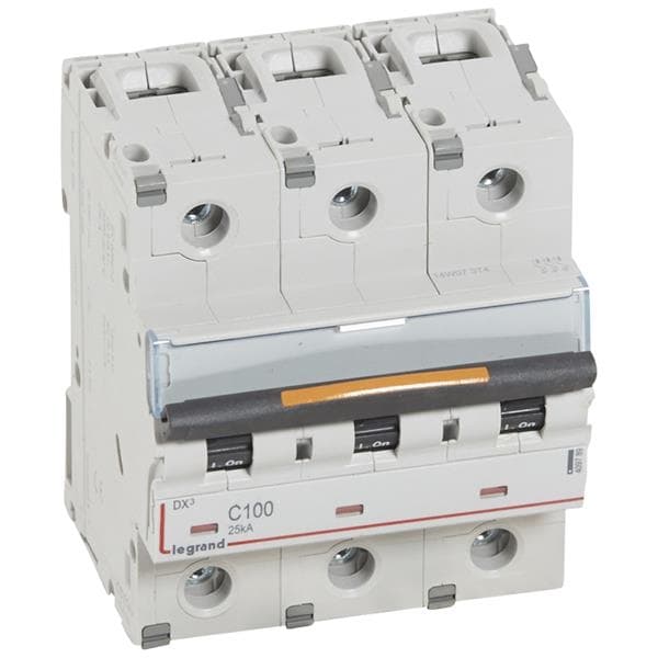 Disjoncteur DX³ 3 pôles courbe C 100A 400V - 25kA - 4,5 modules