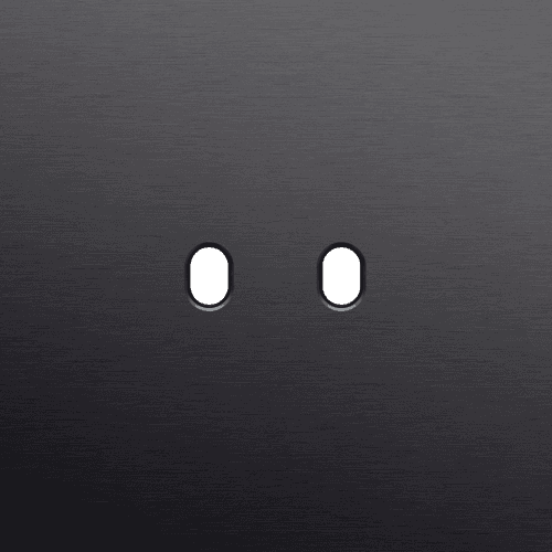 Plaque de recouvrement simple, pour des fonctions de commutation double, couleur Niko Toggle alu black brushed