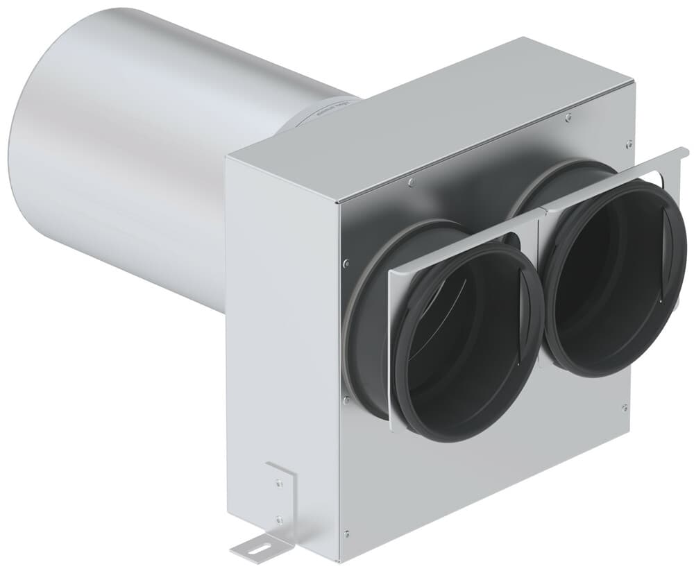 Zehnder Plenum TVA métal DN125/2XDN90 raccordement arrière L320/200mm