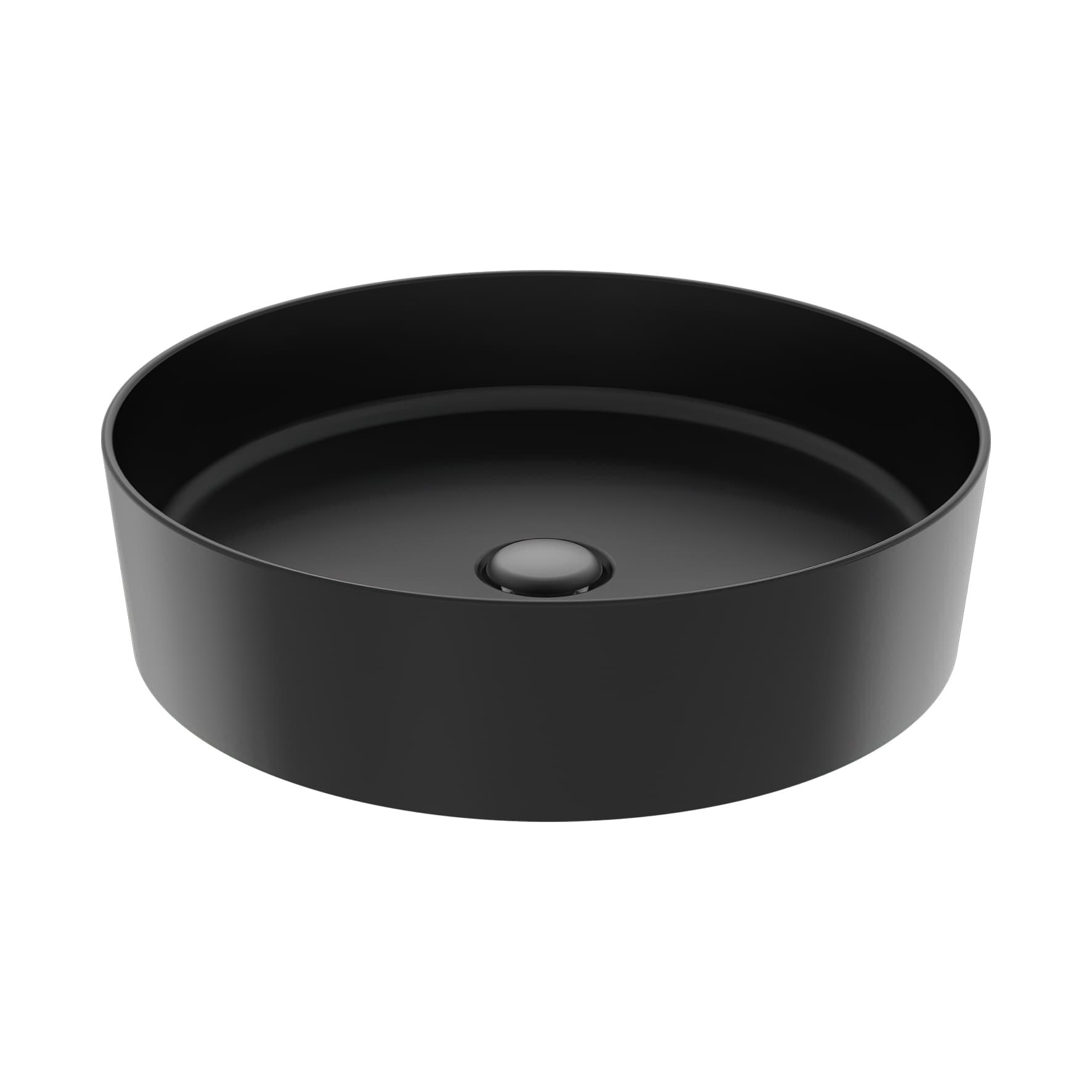 CREAVIT LOOP VASQUE – À POSER – SANS TROP-PLEIN – SANS TROU DE ROBINET – CÉRAMIQUE – 45X11,5X45 CM – NOIR CHARBON