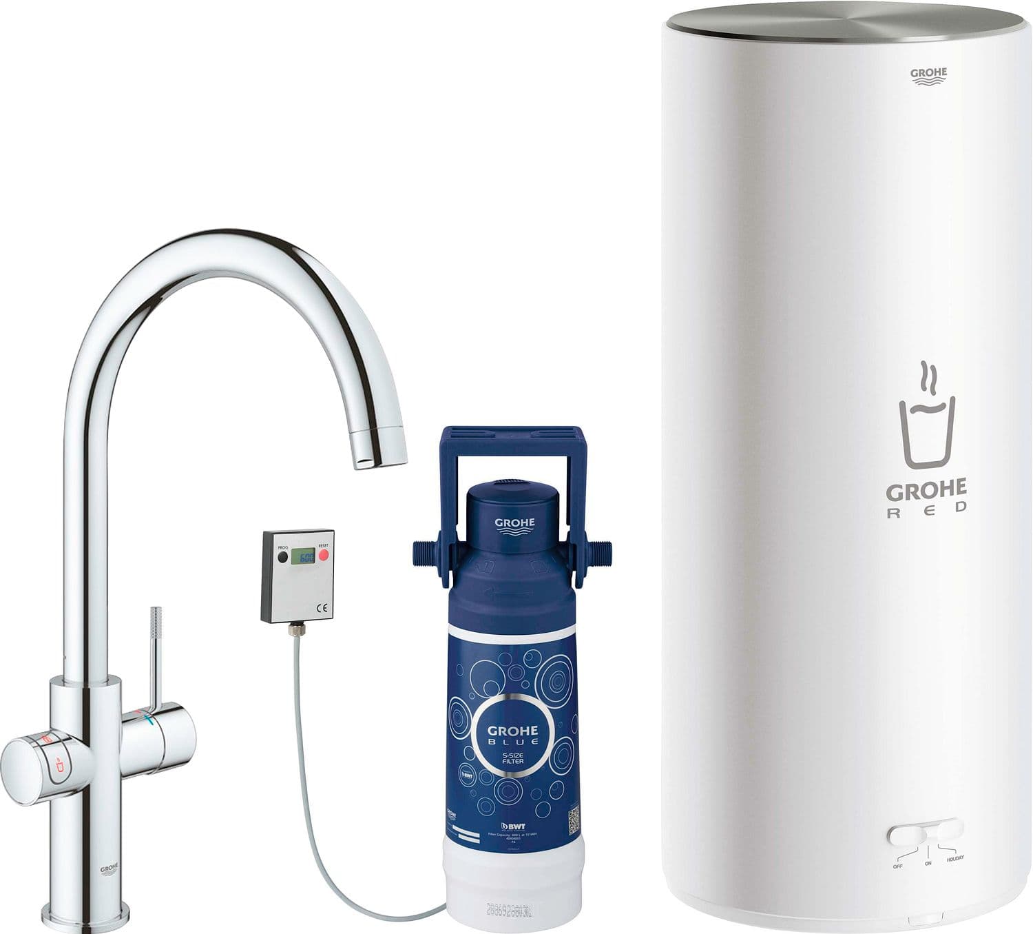 MITIGEUR CUISINE RED DUO FG+BOILER L-SIZE CHROME