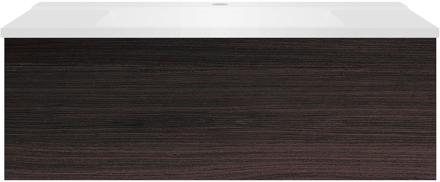 SOUS MEUBLE COFFEE 1 TIROIR 90 CHENE DECOR MOKKA+LAVABO BLANC