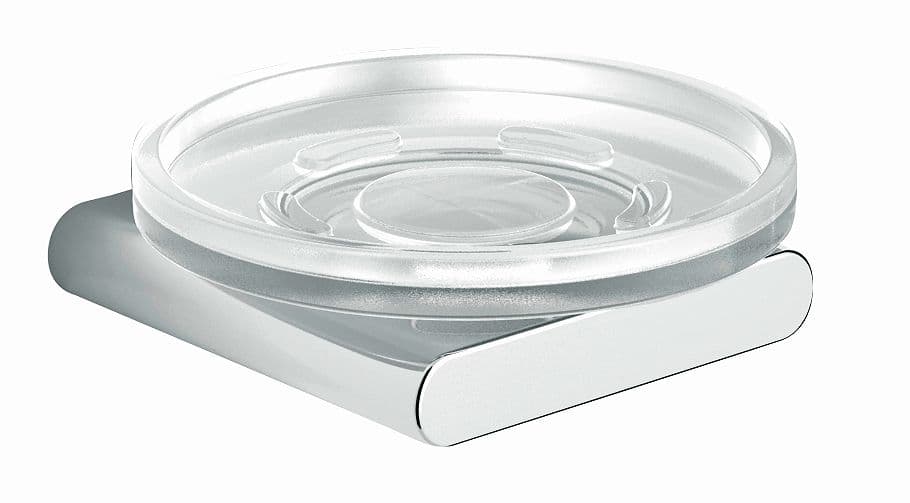 PORTE-SAVON+SUPPORT HOLD S(OFT) CHROME/VERRE SATIN