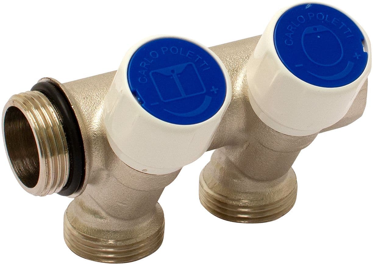UNI.COLLECTOR 4/4" - 2XEC3/4 AVEC ROBINETS D'ARRET