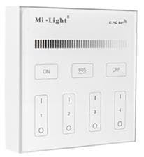 Emetteur RF 4 zones panel remote dimmable apparent bat. AAA x 2 86 x 86 x 20