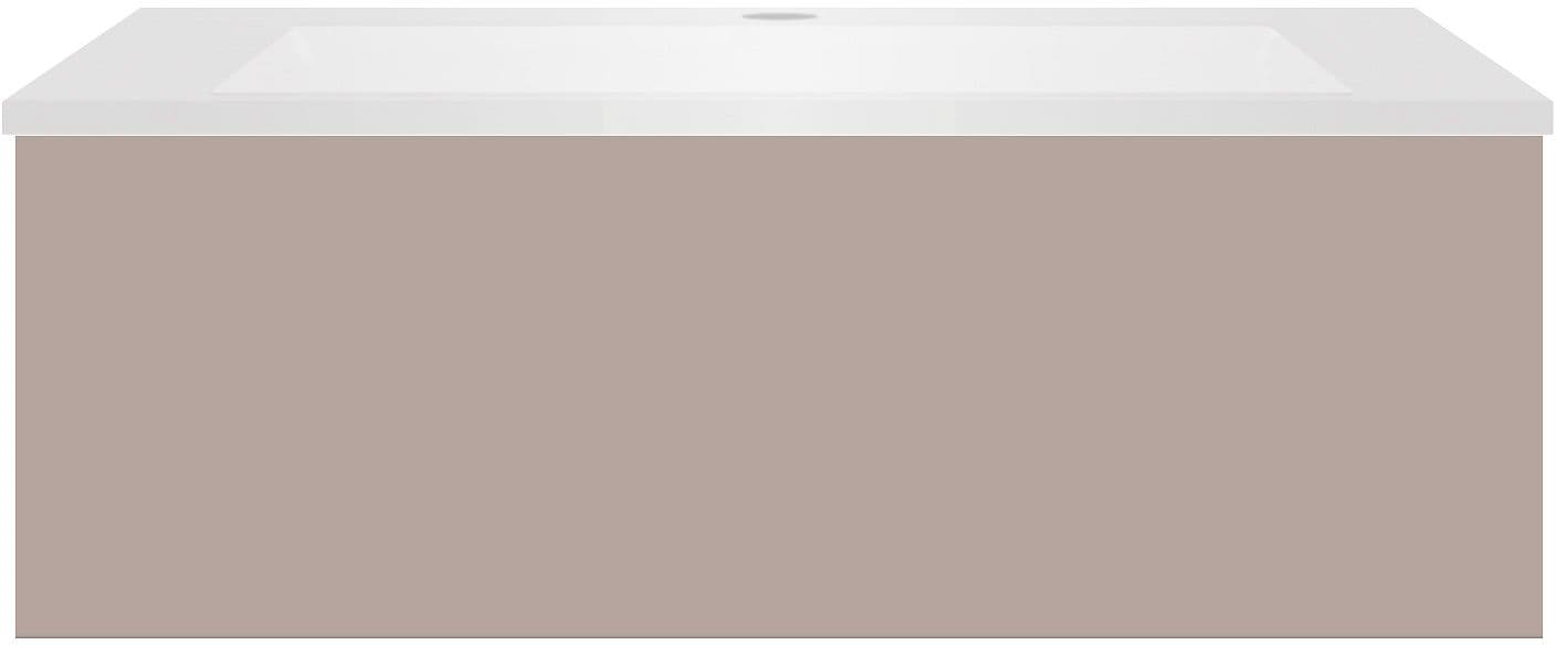 SOUS MEUBLE COFFEE 1 TIROIR 90 BASALTGRIJS+LAVABO EN MARBRE SYNTHETIQUE BLANC