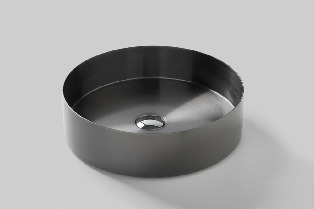 Van Marcke Java Acier Black lavabo à poser D400 mm acier inoxydable noir