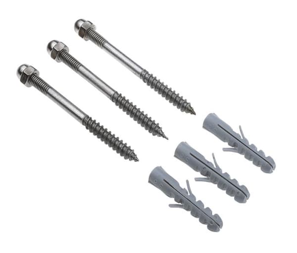 Kit de fixation Inox, filetage M6, écrous, chevilles et rondelles inclus