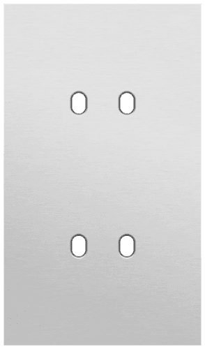 Plaque de recouvrement double, verticale 60 mm d'entraxe, pour des fonctions de commutation double, couleur Niko Toggle alu grey brushed