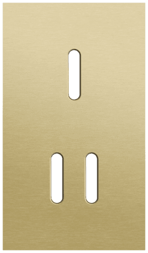 Plaque de recouvrement double, verticale 60 mm d'entraxe, pour une fonction de commutation simple et une double, Niko Rocker alu gold brushed
