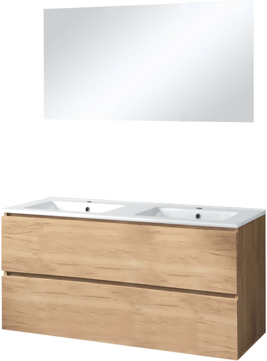 MEUBLE ICE DUO MIROIR SANS ECLAIRAGE 120CM CHENE GRIS