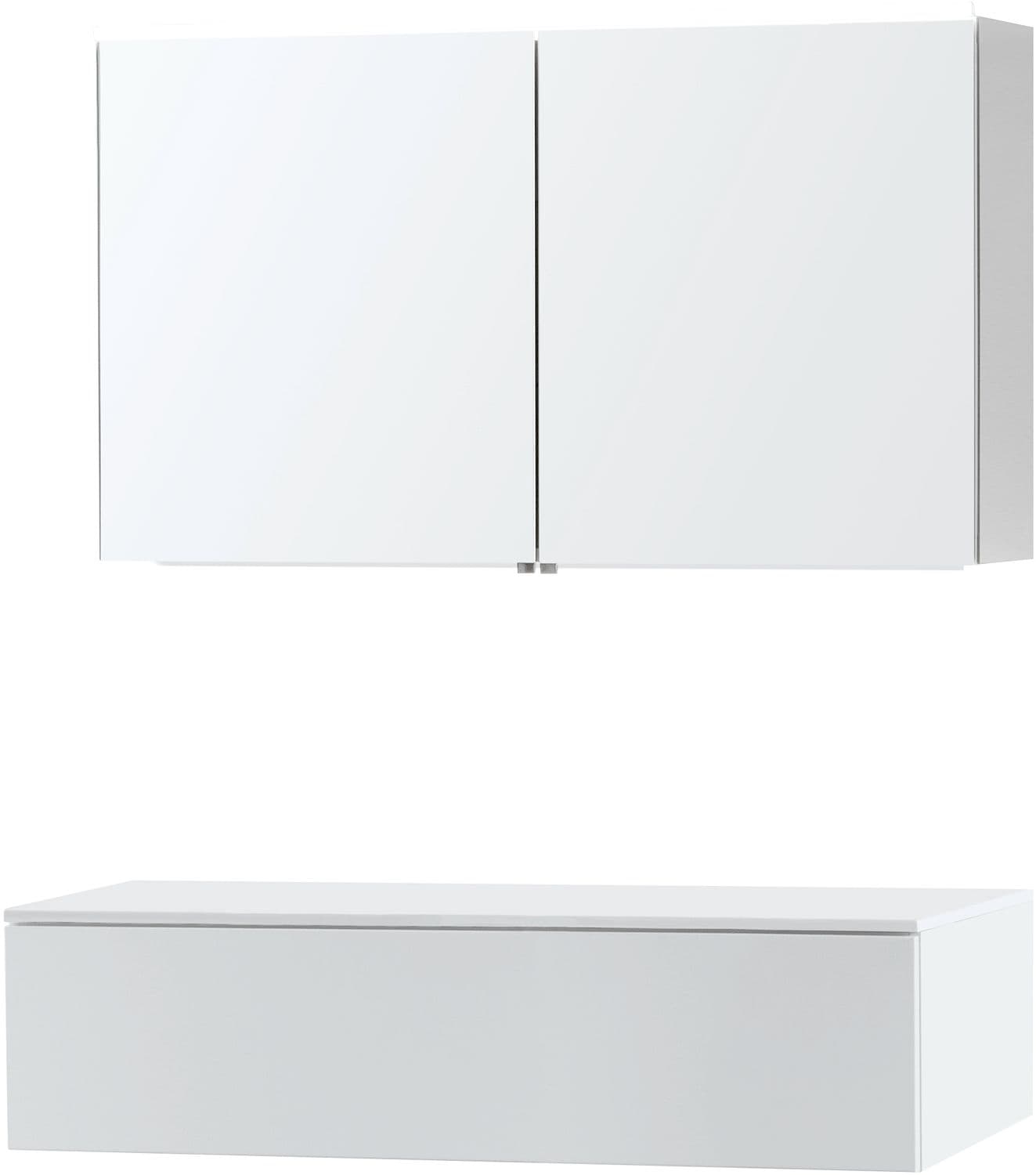 MEUBLE PURO DUO BLANC 120 1 TIROIR SOLID A POSER ARMOIRE TOILETTE