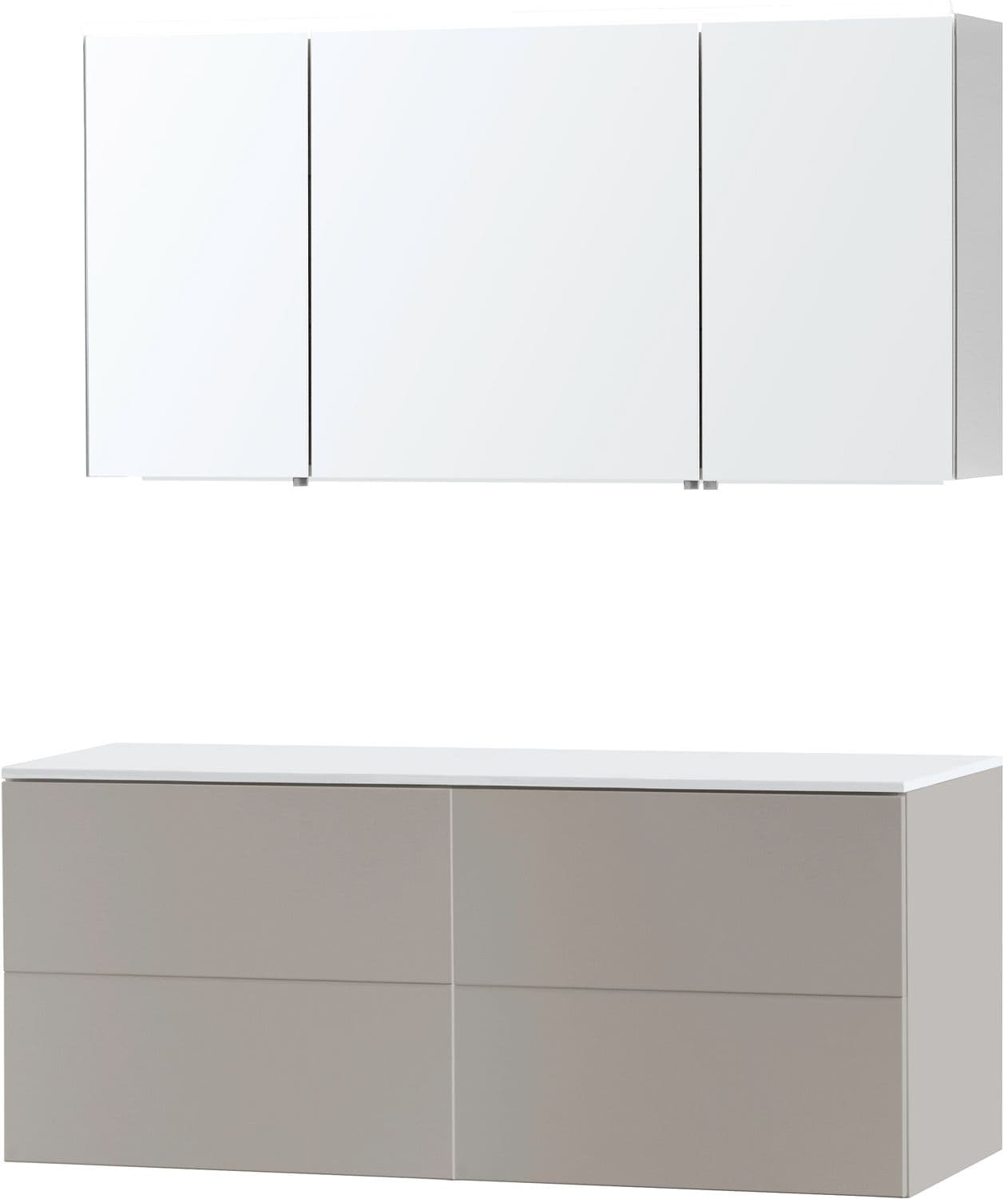 MEUBLE PURO DUO GRIS 140 SOLID A POSER ARMOIRE TOILETTE