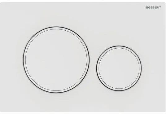 PLAQUE DE COMMANDE 2 TOUCHES SIGMA20 GEBERIT BLANC SATIN-BLANC BRILLANT EASY-TO-CLEAN