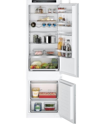 Réfrigérateur - intégrable IQ300 combi-bottom - 177,5cm LowFrost, classe E, 35dB, hyperFresh, Led di