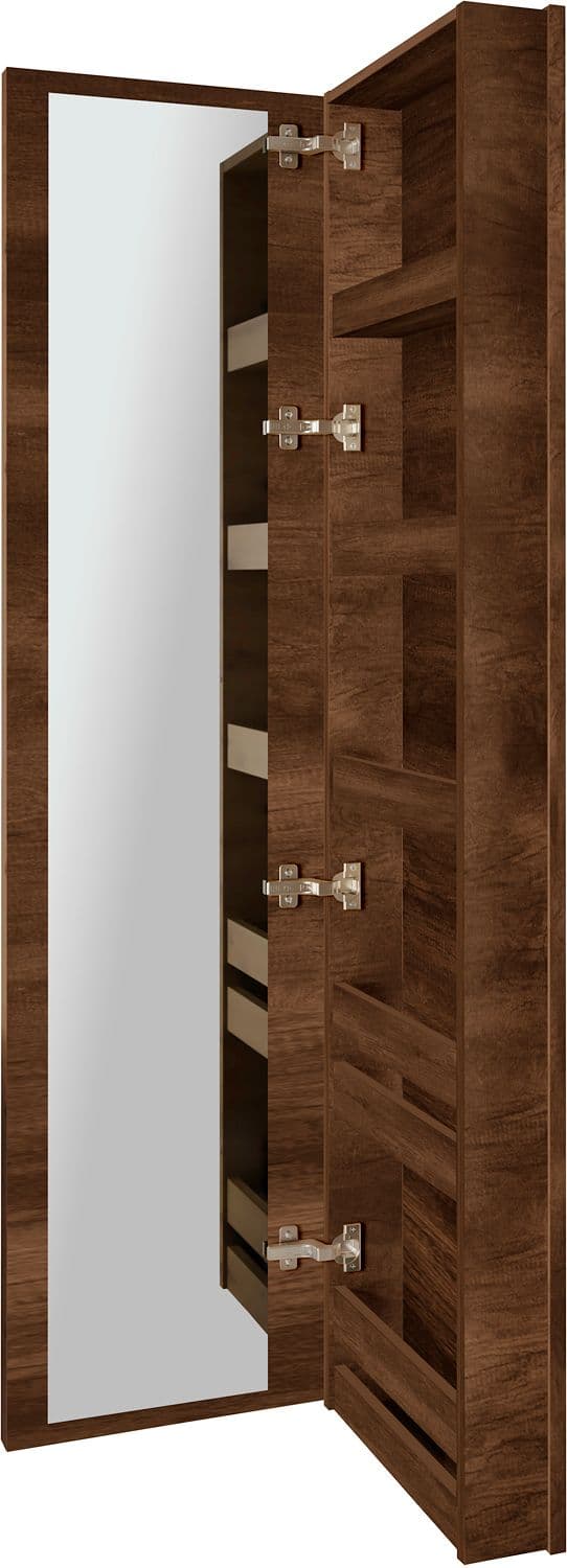 COMMODE MIROIR COFFEE ETROITE 1 PORTE DROITE 40 CHENE DECOR ROUILLE