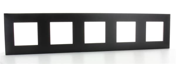Valena plaque 5 postes horizontal - vertical entraxe 71mm Noir