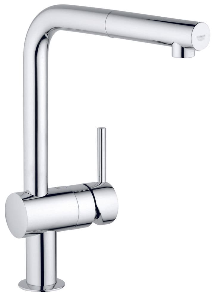 Grohe Minta mitigeur évier monotrou bec orientable L mousseur extractible chromé