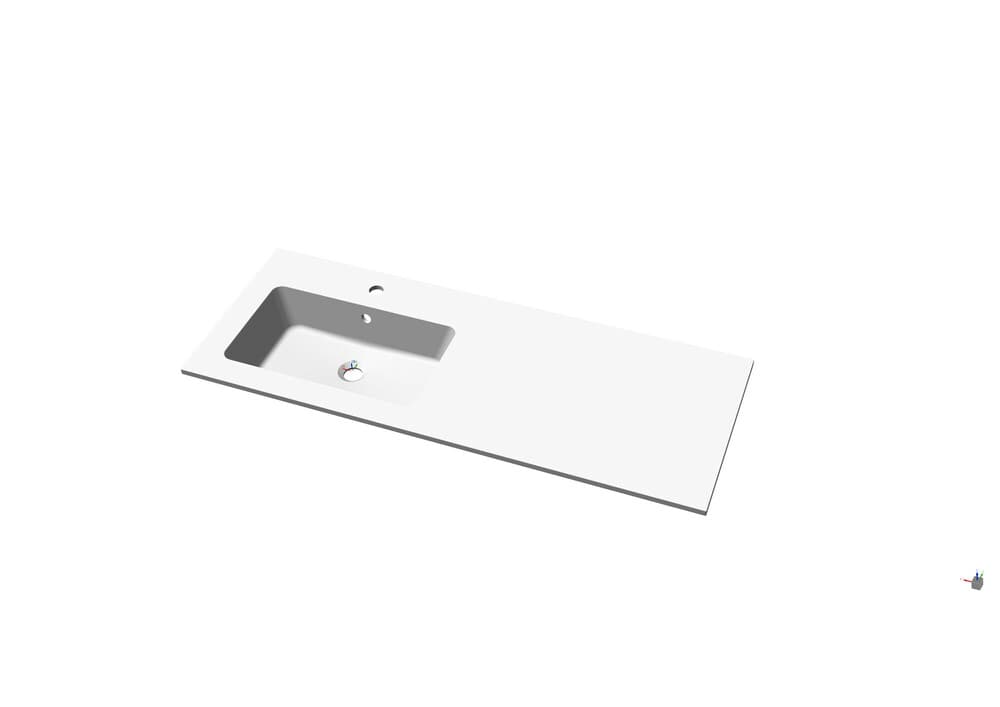 intro Cor tablette avec 1lavabo intégré gauche 1205x460x140mm blanc mat