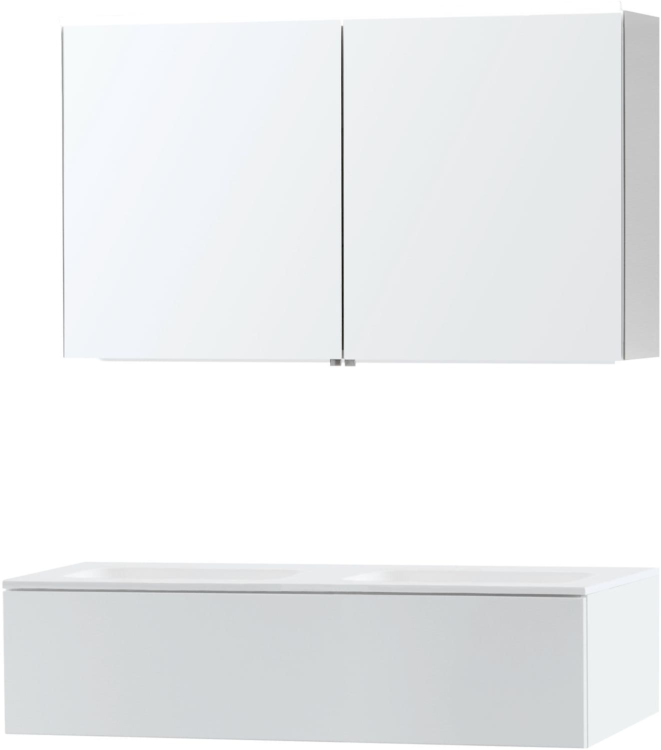 MEUBLE PURO DUO BLANC 120 1 TIROIR SOLID MOLTO ARMOIRE TOILLETTE