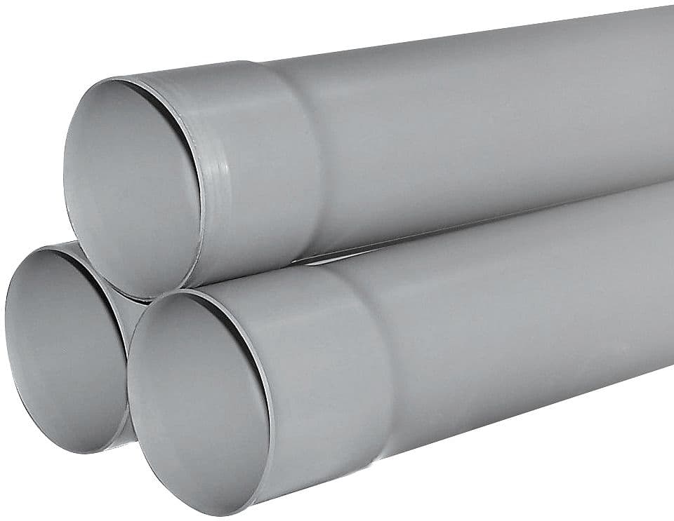 TUBE PVC GRIS CLAIR 80MM 4M LA LONGUEUR
