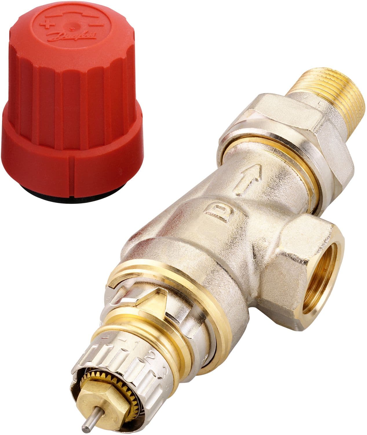 VANNE RADIATEUR THERMOSTATIQUE DANFOSS EQUERRE INVERSEE 3/8"MF