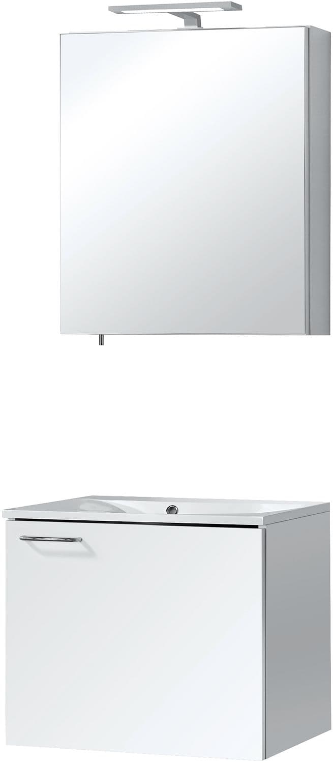 MEUBLE BIZZY 60/60 AVEC ARMOIRE TOILETTE 60 AVEC ECLAIRAGE BLANC
