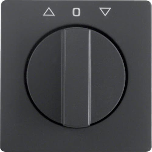 Enjoliveur avec bouton rotatif pour interrupteur volets Q.1 / Q.3 Anthracite, Velours