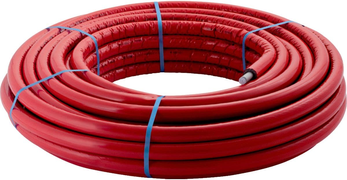 TUBE MULTICOUCHE + ISOLATION 6MM GEBERIT 20X2MM ROUGE ROULEAU 50M FLOWFIT GEBERIT
