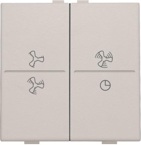 Touche double avec symbole ventilation 0 à 3 pour interrupteur sans fil ou bouton-poussoir 4 boutons