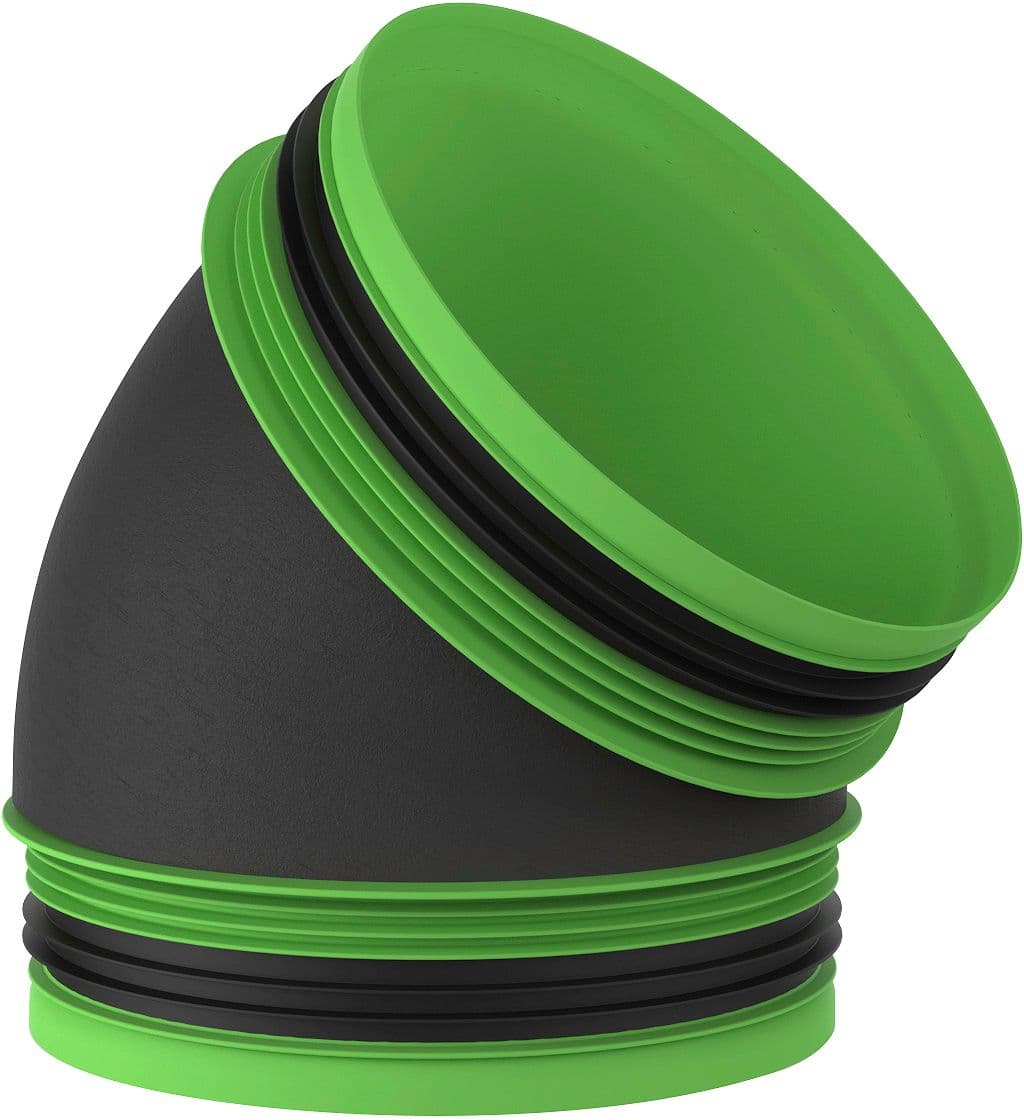 RACCORD ISOLÉ 45°AV.RUBER DUCO D160-D160