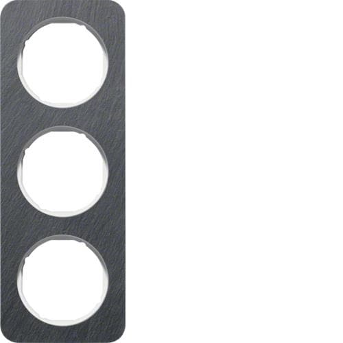 Plaque de recouvrement 3 postes R.1 Ardoise / Blanc polaire