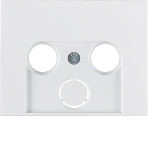 Enjoliveur pour prise coaxiale 2 et 3 trous Berker K.1 Blanc polaire, brillant