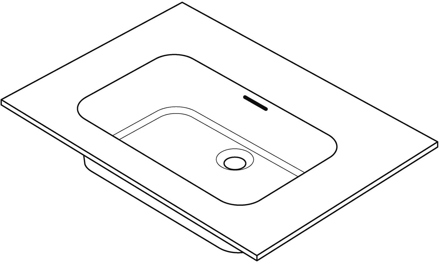 TABLETTE COMBO/MOLTO/PURO 70X50CM SOLID BLANC