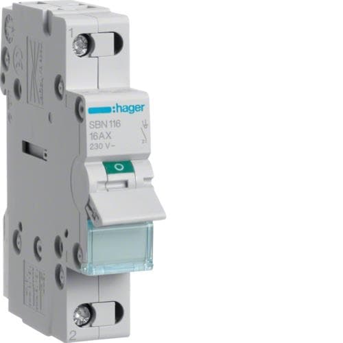 Interrupteur modulaire 1 pôle 16A
