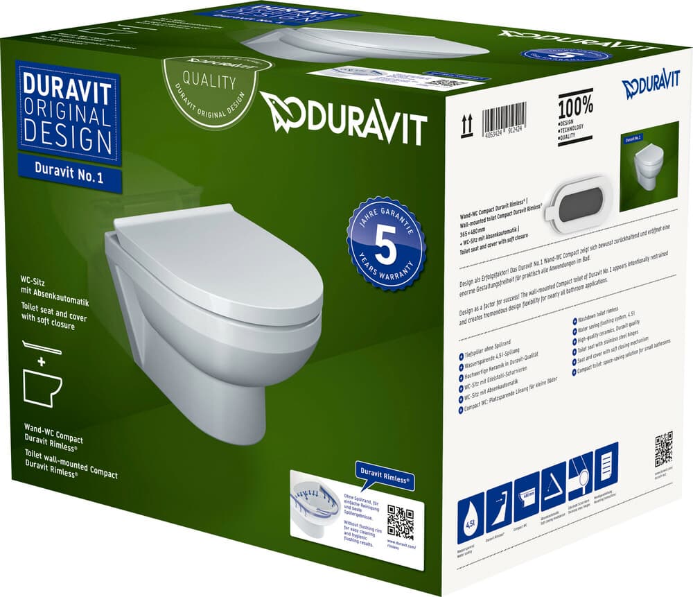 Duravit No.1 PACK cuvette suspendue rimless