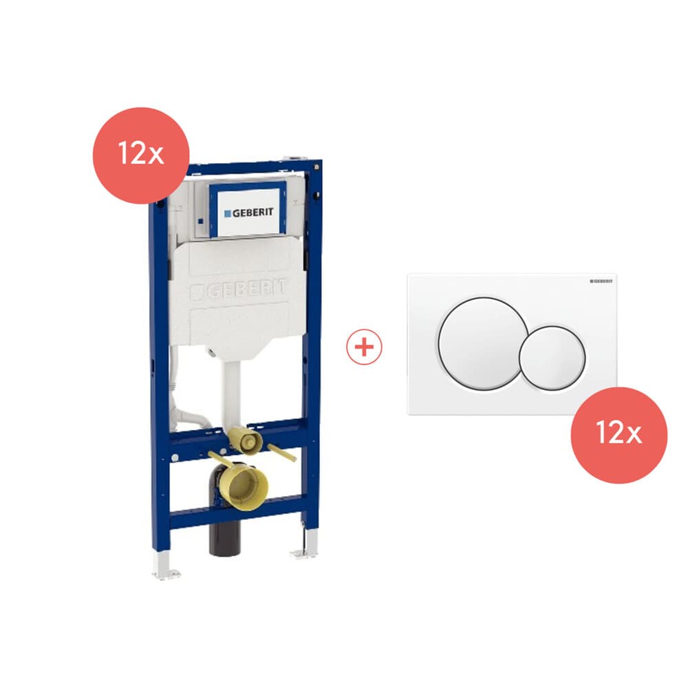 Geberit action palette 12x éléments WC Duofix+plaques de commande Sigma 01 rond