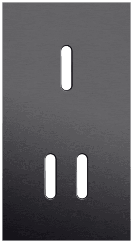 Plaque de recouvrement double, verticale 71 mm d'entraxe, pour une fonction de commutation simple et une double, Niko Rocker alu black brushed
