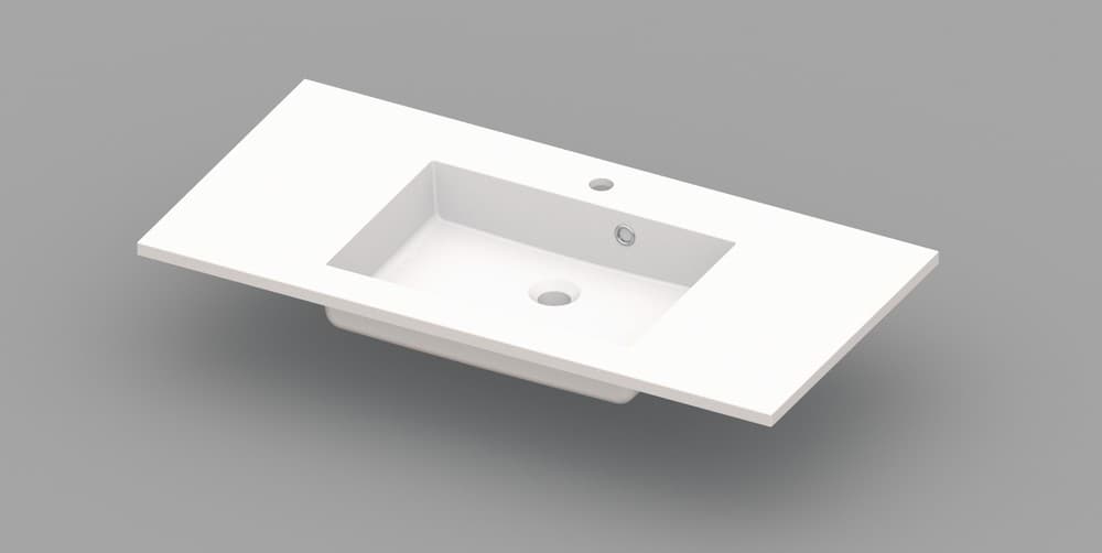 Van Marcke Coste tablette avec 1lavabo 1000x500x200mm blanc marbre artificiel