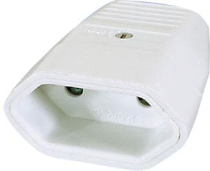Prise 2 pôles femelle - 2,5A - 230V - Blanc