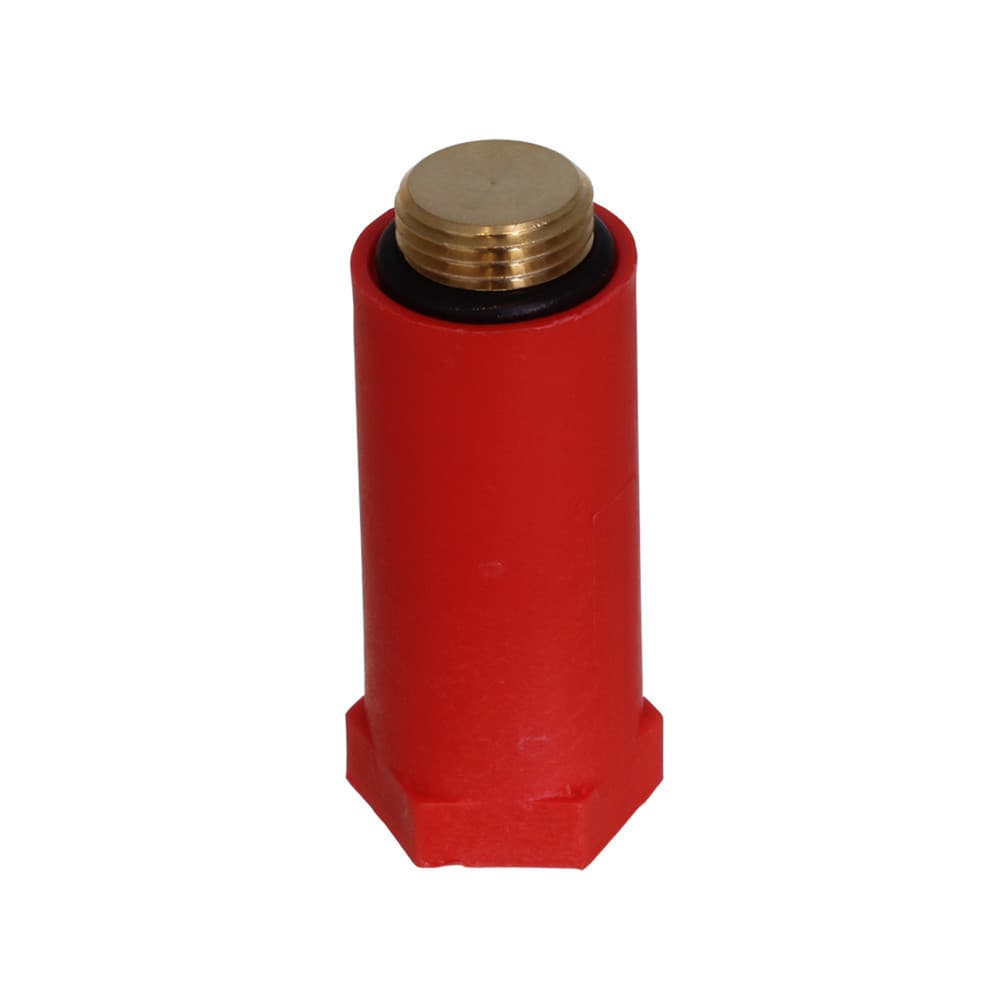 Bouchon de montage en plastique rouge filetage en laiton 1/2"